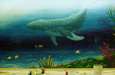 Humpback Whale on Cinderblock